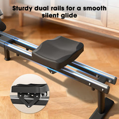 CyberCart Magnetic Rowing Machine with 16 Levels & App Compatible