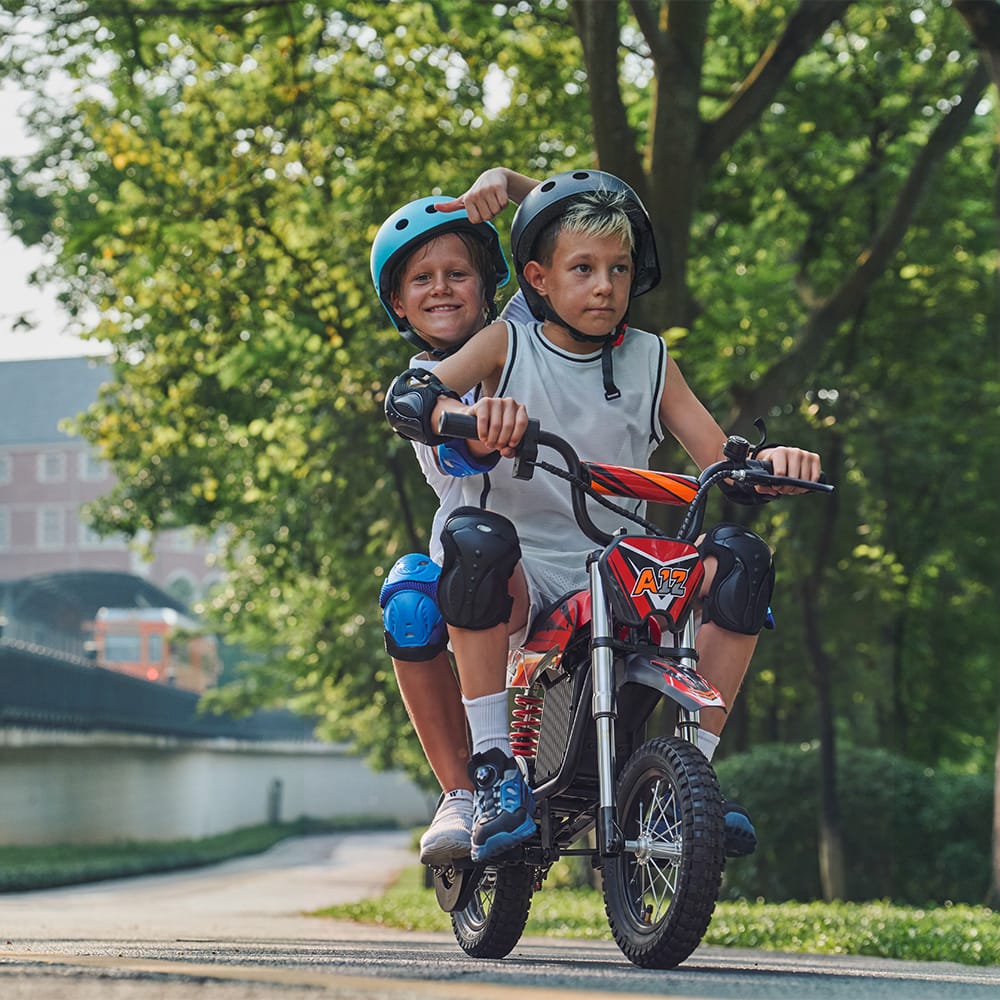 CyberCart E-Scooter for Kids Cybercart A12 Electric Dirt Bike for Kids - 350W Off-Road Motorcycle with Dual Suspension & 3 Speed Modes
