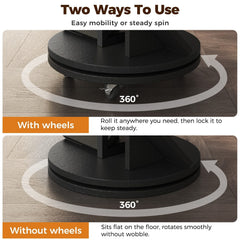 CyberCart 360° Rotating Bookshelf, Standing Shelf, Multifunctional, 17 Shelves