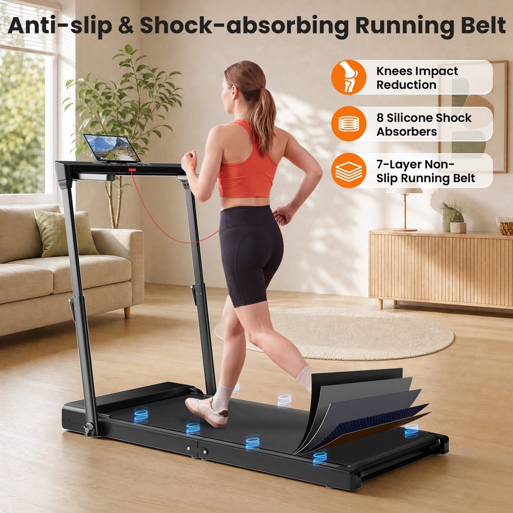 Jagjog Home Treadmill JT57 Folding Treadmill for Home, 136kg Capacity Smart Vertical Storage Machine
