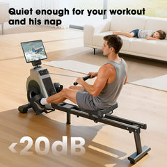 CyberCart Magnetic Rowing Machine with 16 Levels & App Compatible