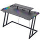 CyberCart RGB spēļu galds ar Z formas izturīgu tērauda rāmi un oglekļa šķiedras teksturētu virsmu, ergonomisks datora galds spēlētājiem