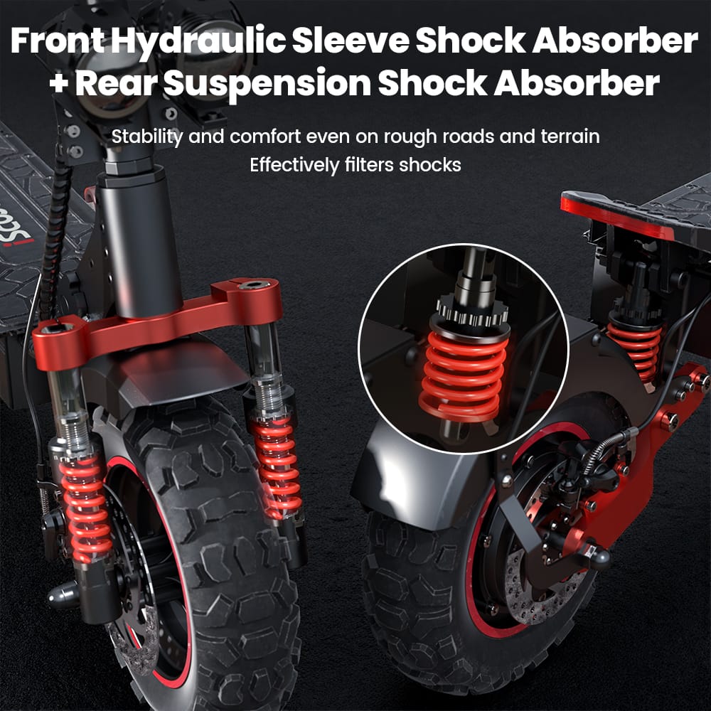 iScooter Off-Road E-Scooter IX5S Electric Scooter, 1000W Motor, 48V 15Ah Battery, 11 Inch Tires, 45km/h Max Speed, 65km Range, Front & Rear Disc Brake, Front & Rear Suspension
