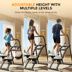 CyberCart Stair Stepper Foldable Stair Stepper for Home, Adjustable Stair Climber with 3 Heights, Compact Folding Vertical Stair Master for Exercise at Home for Full-Body Workout