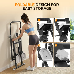 CyberCart Stair Stepper Foldable Stair Stepper for Home, Adjustable Stair Climber with 3 Heights, Compact Folding Vertical Stair Master for Exercise at Home for Full-Body Workout