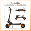 iScooter Commuter E-Scooter W12 Electric Scooter, 2*1500W Motor, 52V 25Ah Battery, 11 inch Tires, 70km/h Max Speed, 100km Range, Front & Rear Disc Brakes, Sleeve shock absorbers
