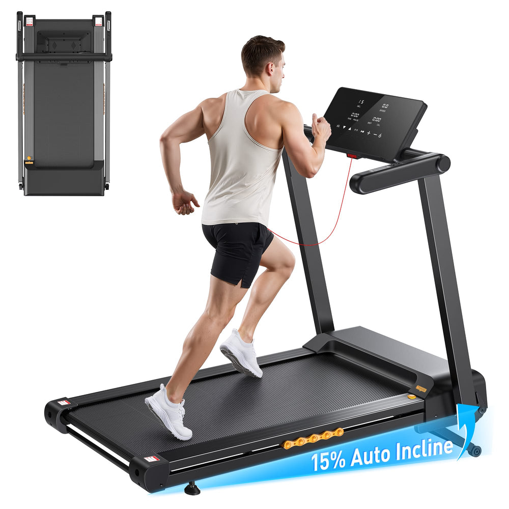 Jagjog Home Treadmill JT60 Foldable Treadmill 4.5 PH Motor 15° Auto Incline 1-14km/h Walking Pad Large LED Smart Display