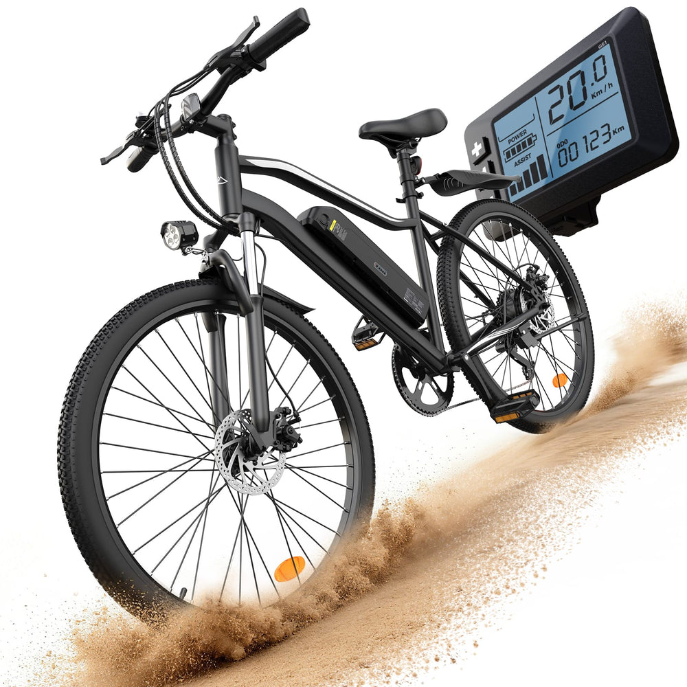 CyberCart Commuter E-Bike EB3 Electric Bicycle with CE Certificate, 26" Tires, 100 km Range