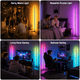 CyberCart RGB Floor Lamp with Remote and App Control, Music Sync Smart LED Corner Lamp for Gaming Room, Bedroom and Living Room