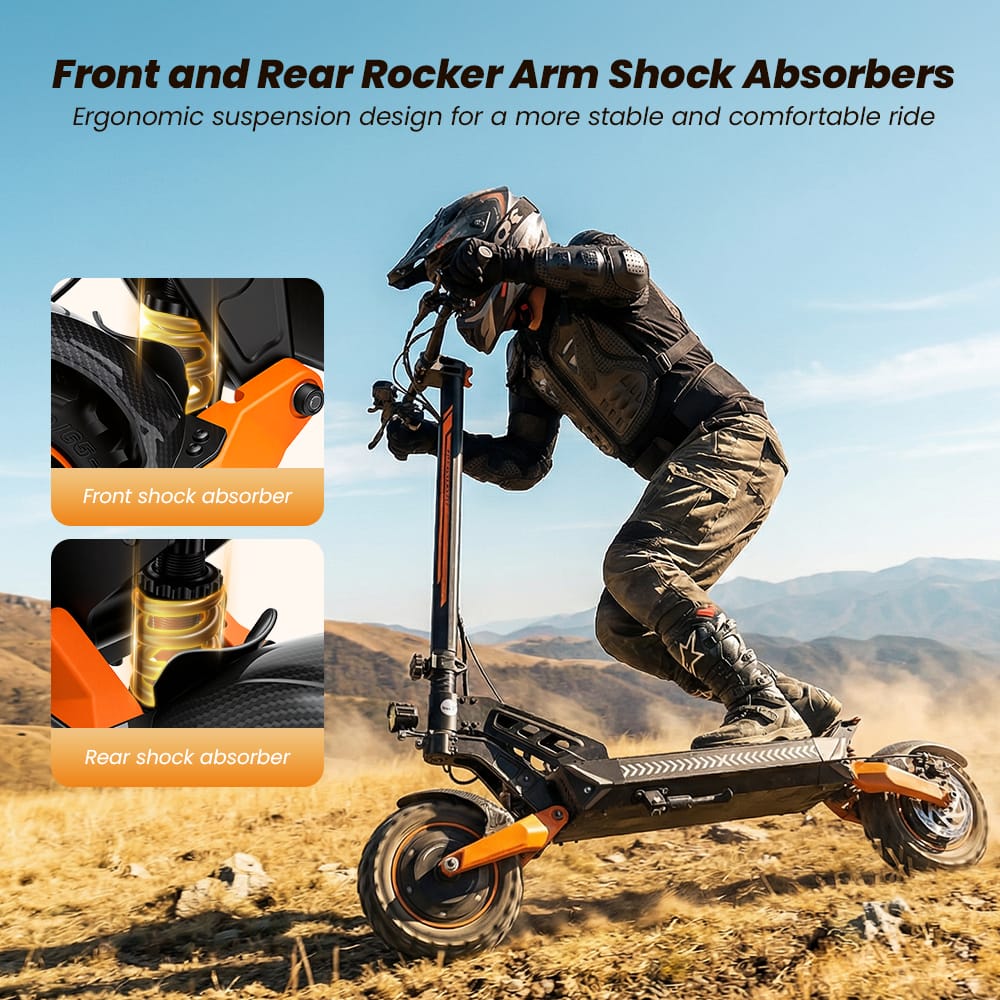 iScooter Commuter E-Scooter W12 Electric Scooter, 2*1500W Motor, 52V 25Ah Battery, 11 inch Tires, 70km/h Max Speed, 100km Range, Front & Rear Disc Brakes, Sleeve shock absorbers