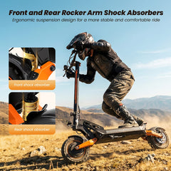 iScooter Commuter E-Scooter W12 Electric Scooter, 2*1500W Motor, 52V 25Ah Battery, 11 inch Tires, 70km/h Max Speed, 100km Range, Front & Rear Disc Brakes, Sleeve shock absorbers
