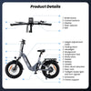 CyberCart Commuter E-Bike EB8 Foldable Electric Fat Bike – Range Up to 144 km