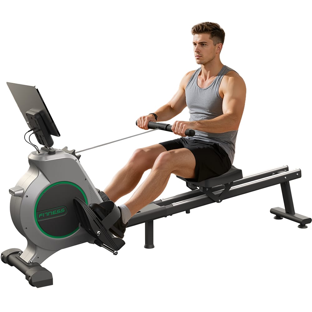 CyberCart Magnetic Rowing Machine with 16 Levels & App Compatible