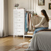 CyberCart Coat Rack, Wardrobe with 5 Fabric Drawers, Chest of Drawers with Clothes Rail