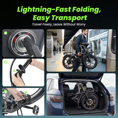 CyberCart Commuter E-Bike U4 Electric Commuter Bike, Peak 500 W, 88 km Range Foldable E-Bike