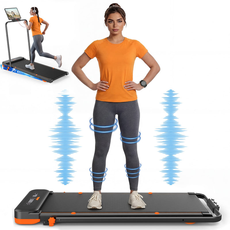 CyberCart JT56 Smart Multi-Functional Walking Pad Treadmill with Servo Motor, 3 Modes (Run/Vibration/Rehab), LED Display & App Control