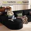 CyberCart Ares Minimalist 2-Seater Sofa L-Shape Corner Sofa Bed for Gamer & Home Cinema | Boneless Cloud Couch | 75 cm Seat | Rounded Chaise | WFH Sofa with Sleep Function