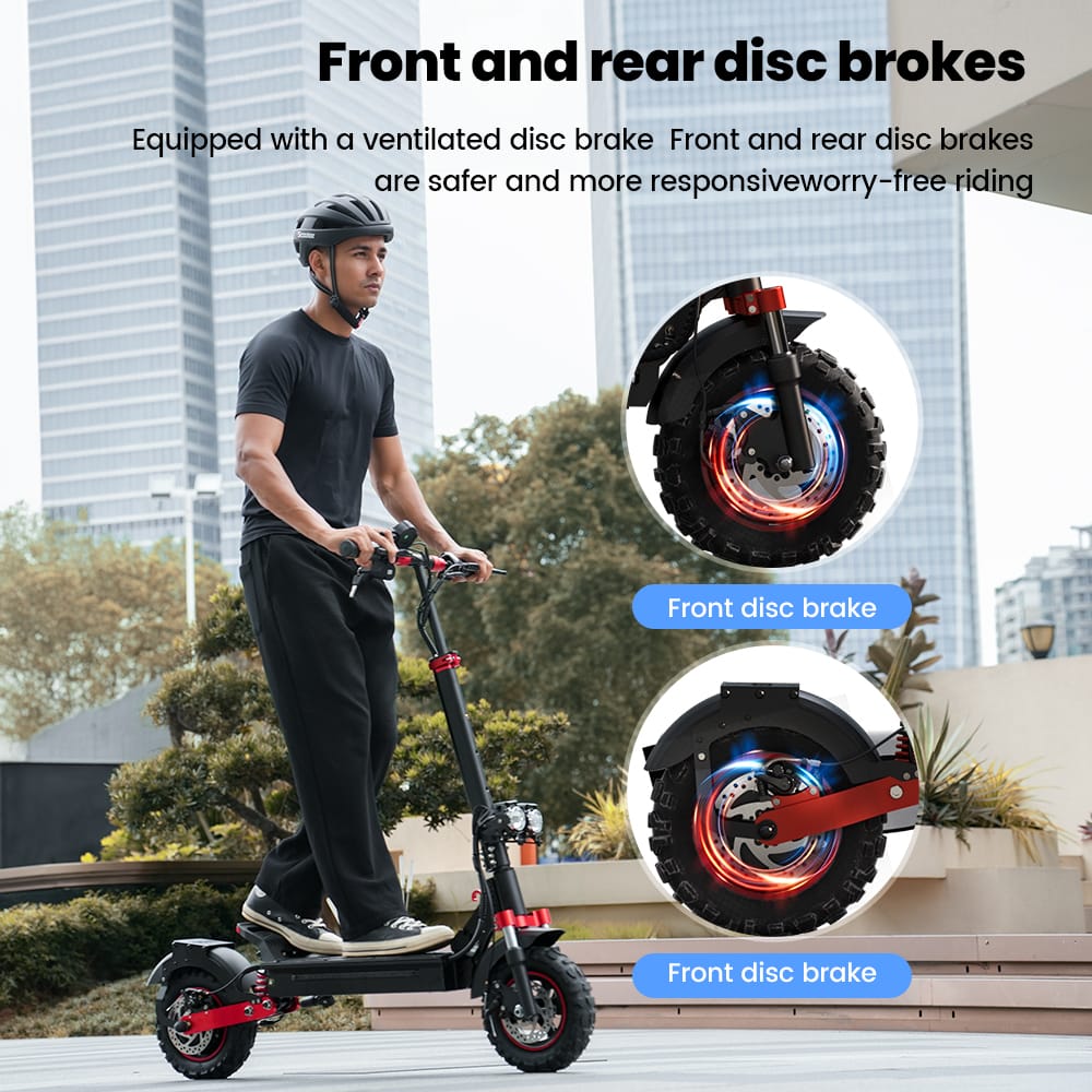 iScooter Off-Road E-Scooter IX5S Electric Scooter, 1000W Motor, 48V 15Ah Battery, 11 Inch Tires, 45km/h Max Speed, 65km Range, Front & Rear Disc Brake, Front & Rear Suspension
