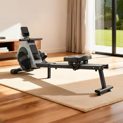 CyberCart Magnetic Rowing Machine with 16 Levels & App Compatible