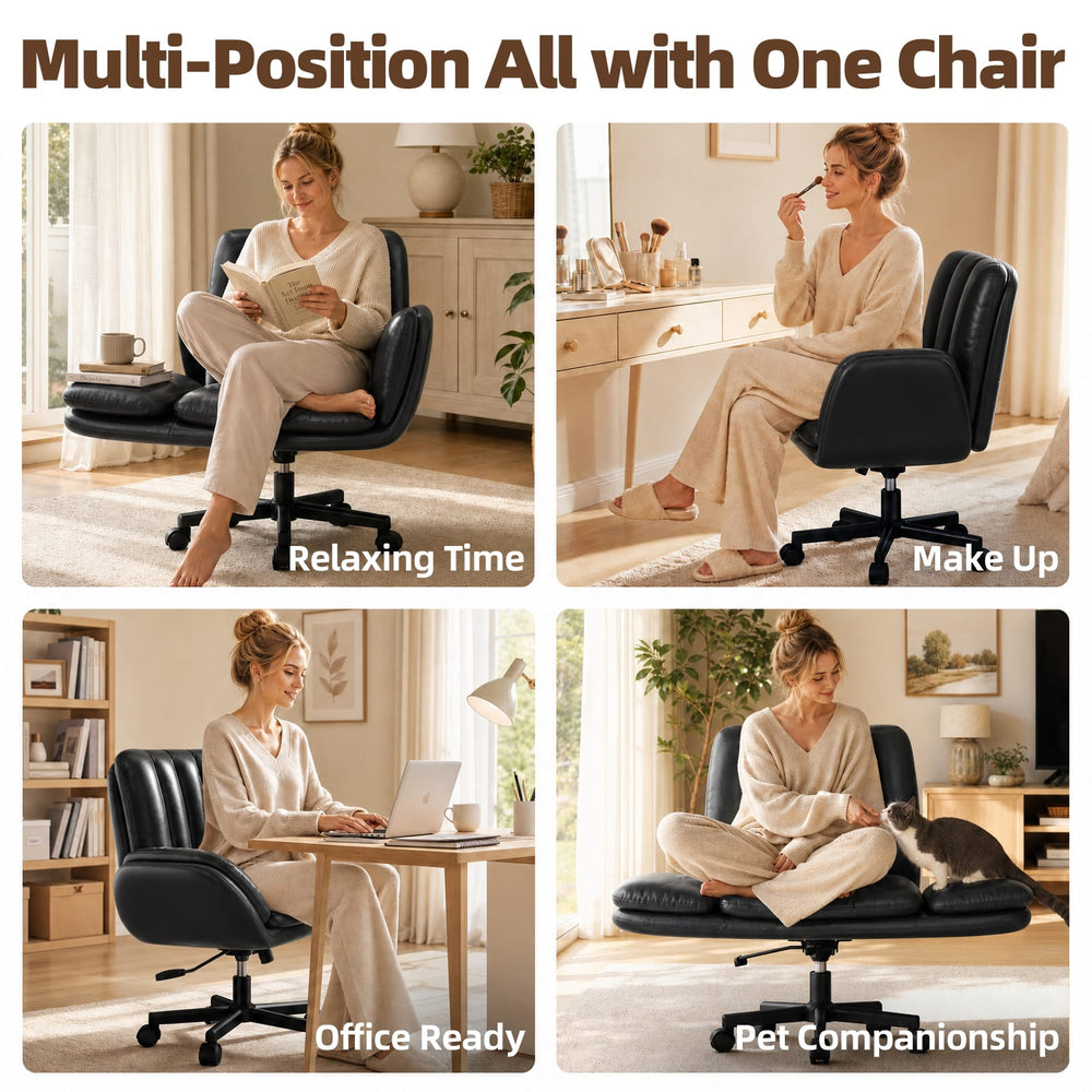 CyberCart Cybercart Double-Cushion Lounge Chair with Fold-Out Seat