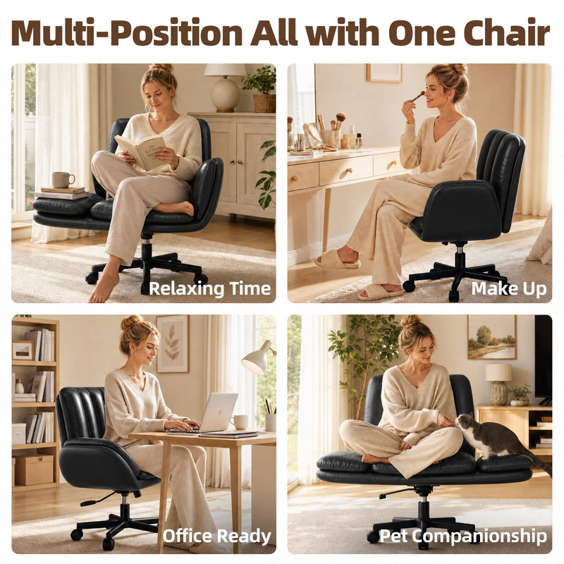 CyberCart Cybercart Double-Cushion Lounge Chair with Fold-Out Seat