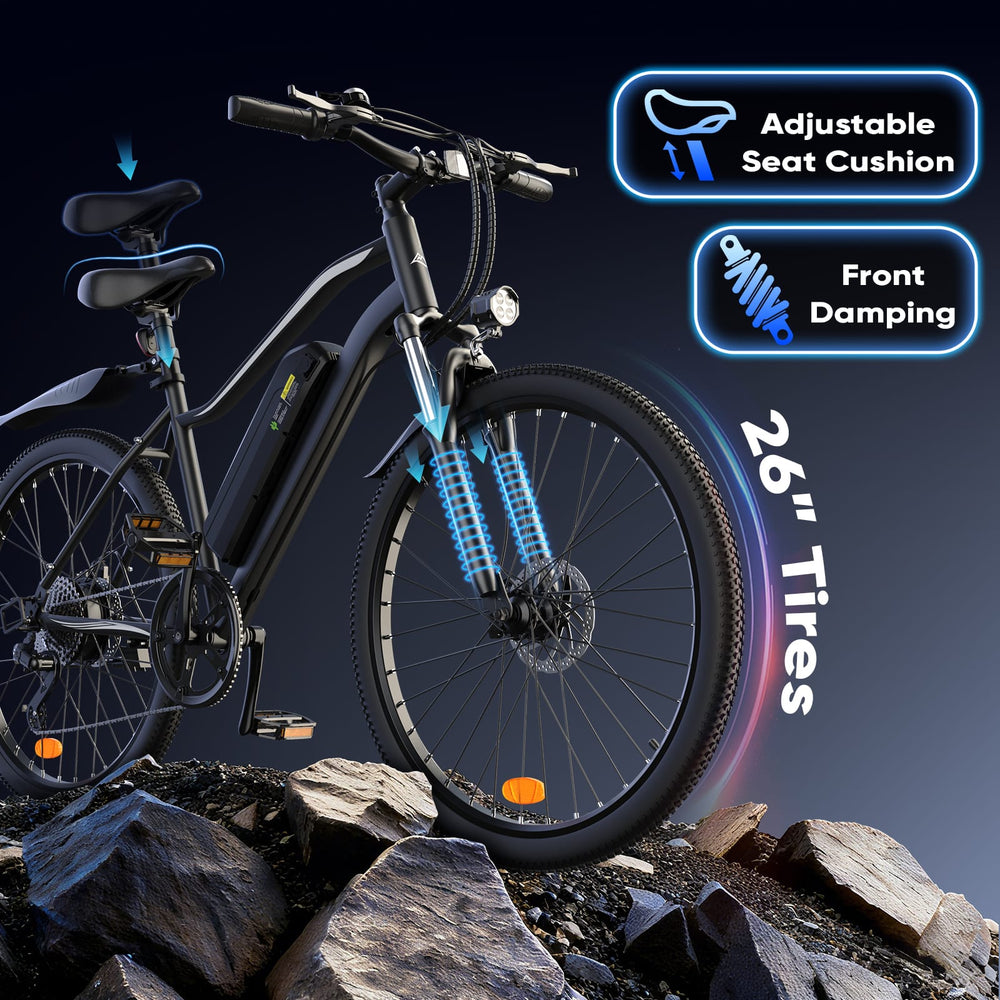 CyberCart Commuter E-Bike EB3 Electric Bicycle with CE Certificate, 26" Tires, 100 km Range