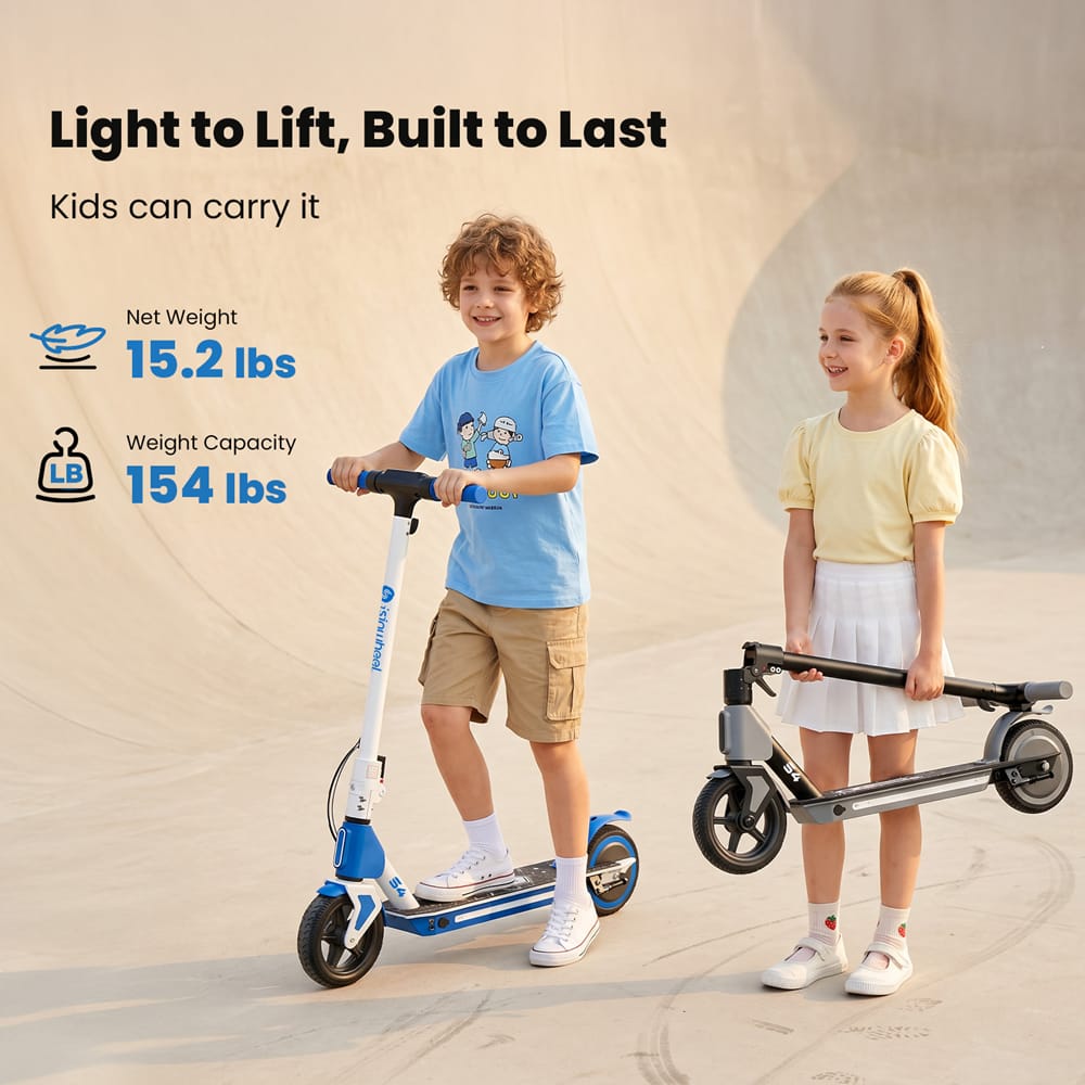 CyberCart E-Scooter for Kids Cybercart S4 Foldable Kids Electric Scooter | 200W, 12 MPH, Dual Brakes & 6.5" Solid Tyres (Ages 6-12)