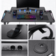 CyberCart Cybercart RGB Gaming Desk with Z-Shaped Sturdy Steel Frame & Carbon Fiber Textured Surface, Ergonomic PC Computer Desk for Gamers