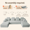 Patbrela sofas Extra-large modular U-shaped sofa with 2 chaise lounges, comfortable corduroy upholstery + memory foam, no assembly required