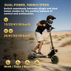iSinwheel Skuter Elektryczny Terenowy GT4 Electric Scooter TorqueBeast 2400W Dual Motor Off-Road Folding E-Scooter, CE Certified
