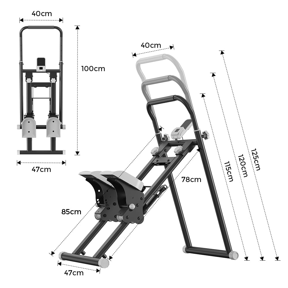 CyberCart Stair Stepper Foldable Stair Stepper for Home, Adjustable Stair Climber with 3 Heights, Compact Folding Vertical Stair Master for Exercise at Home for Full-Body Workout