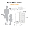 CyberCart Coat Rack, Wardrobe with 5 Fabric Drawers, Chest of Drawers with Clothes Rail