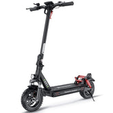 The iSinwheel Electric Scooter 800W Foldable Off-Road E-Scooter – GT1 features thick, rugged tires, front and rear suspension, wide foot deck, a headlight, handlebar controls, and a sturdy frame—ideal for outdoor adventures or city commutes.