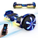 Demonstration of the self-balancing technology of the H2 blue hoverboard on pavement.