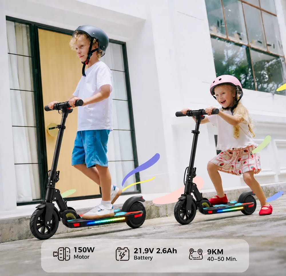 CyberCart K40 Pro Foldable Kids Electric Scooter – Dual Brakes, Height-Adjustable & Legal Safe Speed