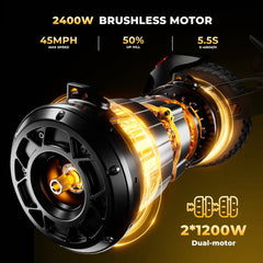 Tryby prędkości hulajnogi GT4 osiągające do 45 mph.