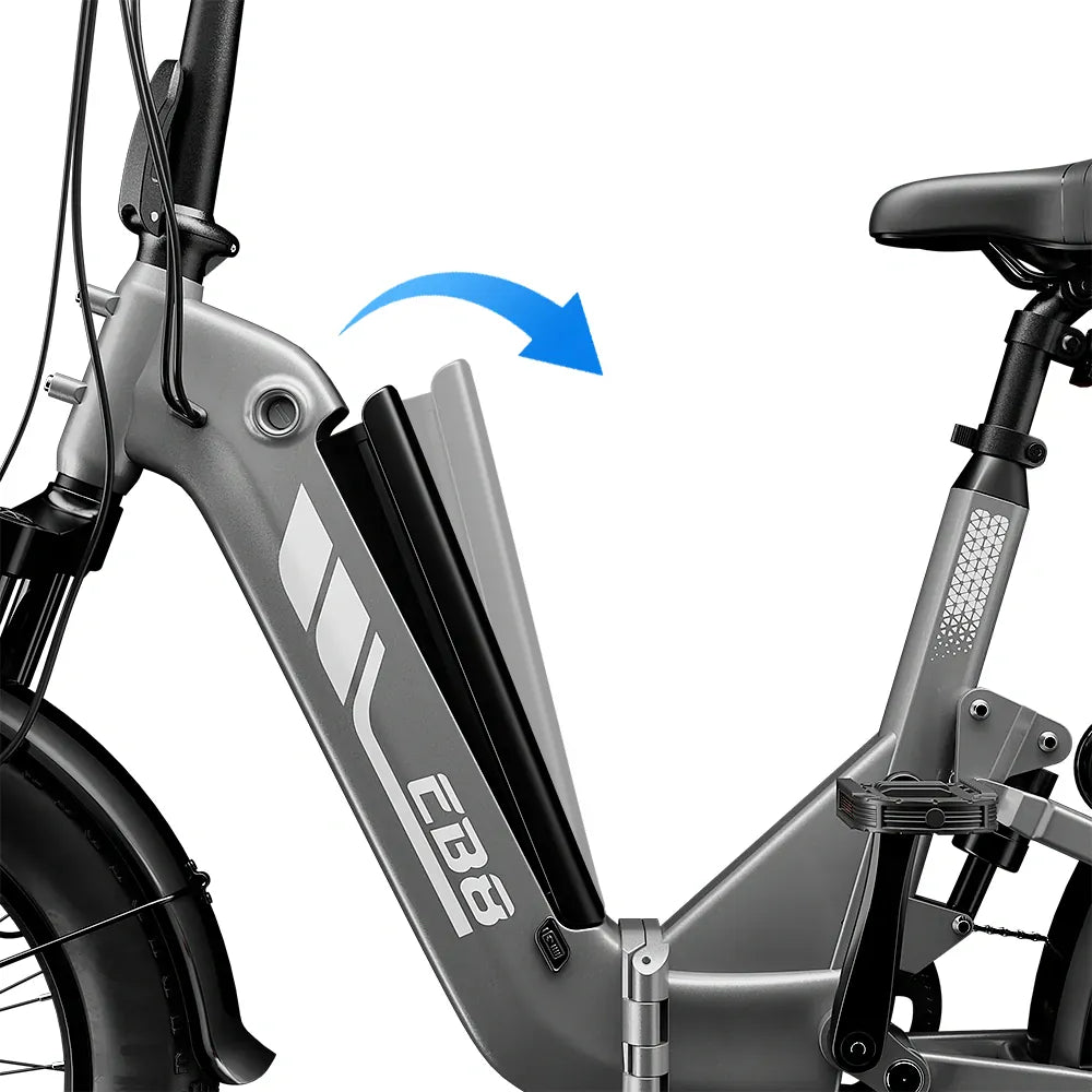 CyberCart Commuter E-Bike EB8 Foldable Electric Fat Bike – Range Up to 144 km