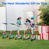 Blue S4 foldable kids electric scooter shown for home storage