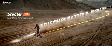 ABE Certification Electric Scooter T8, an off-road e-scooter with 1200W peak power, 100 km range, and 4 shock absorbers for ultimate adventure.