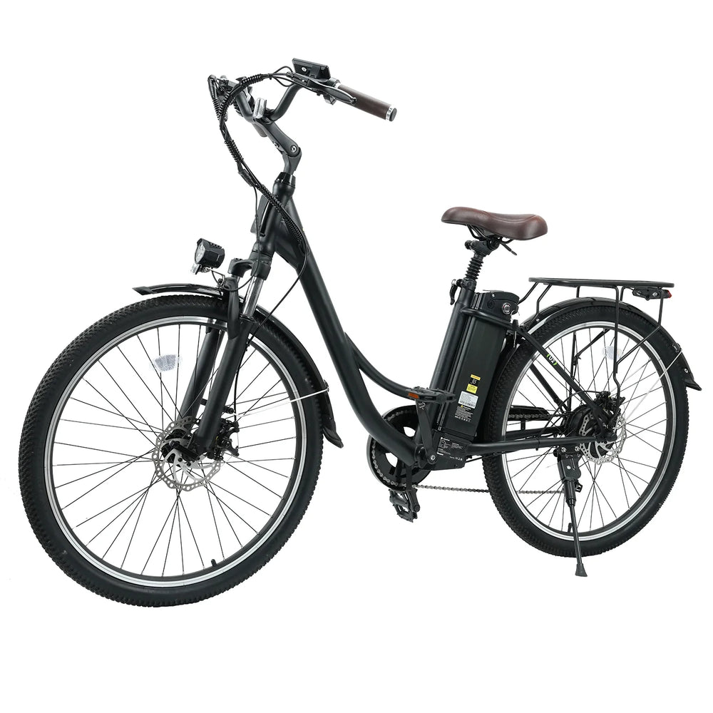 Black electric bicycle on a white background