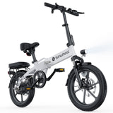 White electric bike with black accents on a white background