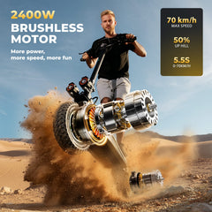 iSinwheel Skuter Elektryczny Terenowy GT4 Electric Scooter TorqueBeast 2400W Dual Motor Off-Road Folding E-Scooter, CE Certified
