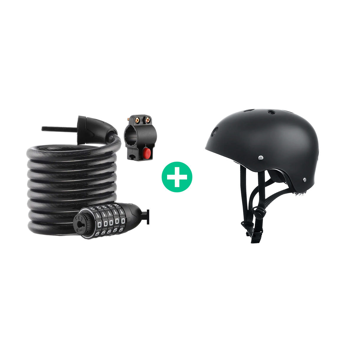 Riding Essentials Bundle: Adult Black Helmet & Password Lock Riding Essentials Bundle: Adult Black Helmet & Password Lock