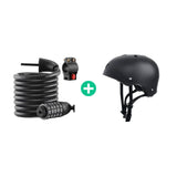 Riding Essentials Bundle: Adult Black Cycling Helmet & Password Lock