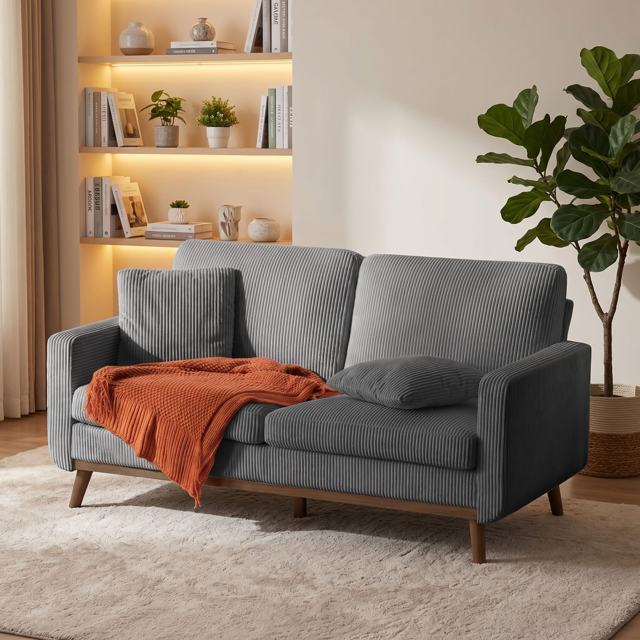 CyberCart Ares Minimalist 2-Seater Sofa Ares Minimalist Inertia 2-Seater Sofa, Ergonomic Tech Lounge: Leisure Relaxation for Home Office, Living Room, Apartment & Gaming Room, 172x84x86cm - S2