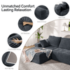 CyberCart Ares Minimalist 2-Seater Sofa Corduroy L-Shaped Gaming & Home Theater Sofa | No-Assembly 4-Seater Sectional with Chaise Longue | 263cm Deep Seat for Immersive Marathon Sessions | Grey