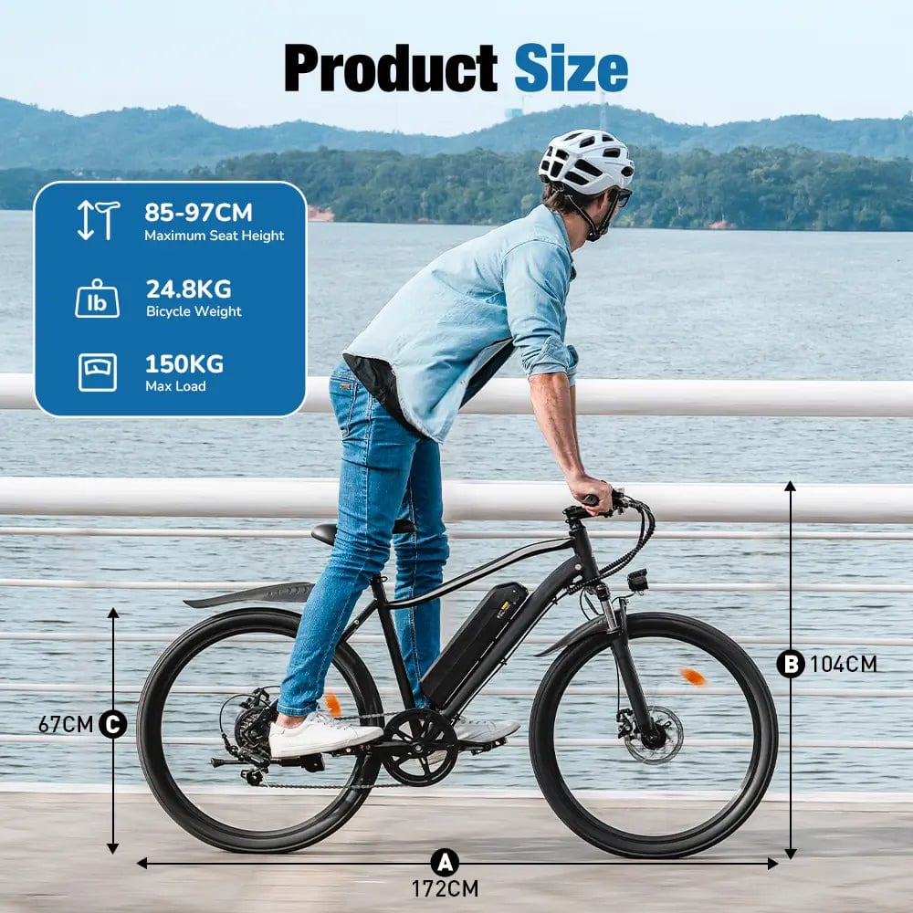 CyberCart Commuter E-Bike EB3 Electric Bike | 250W, 100 km Range