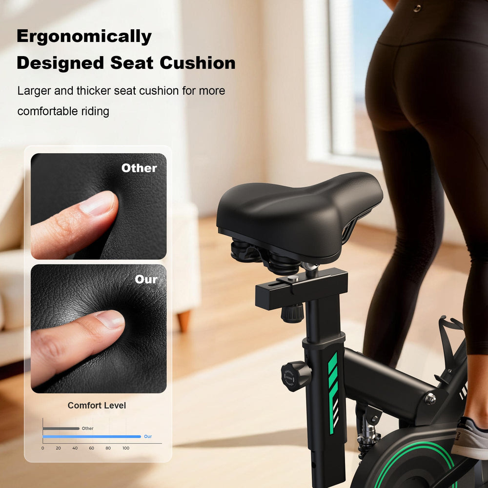 CyberCart Exercise Bike Exercise Bike with APP & Bluetooth, Adjustable Magnetic Resistance Stationary Bikes for Home, Low Noise Indoor Cycling Bike