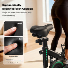 CyberCart Exercise Bike Exercise Bike with APP & Bluetooth, Adjustable Magnetic Resistance Stationary Bikes for Home, Low Noise Indoor Cycling Bike