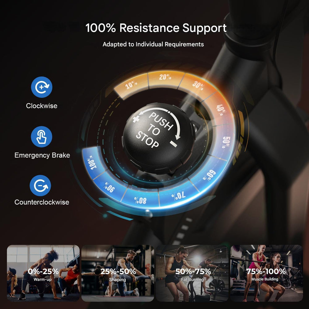 CyberCart Exercise Bike Exercise Bike with APP & Bluetooth, Adjustable Magnetic Resistance Stationary Bikes for Home, Low Noise Indoor Cycling Bike